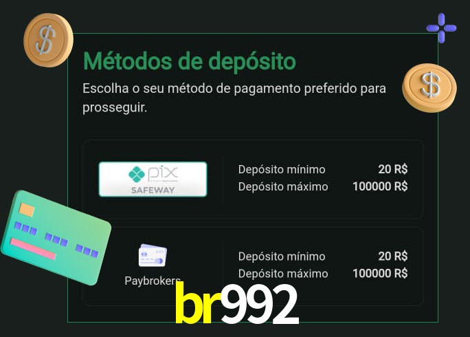 O cassino br992 oferece uma grande variedade de métodos de pagamento